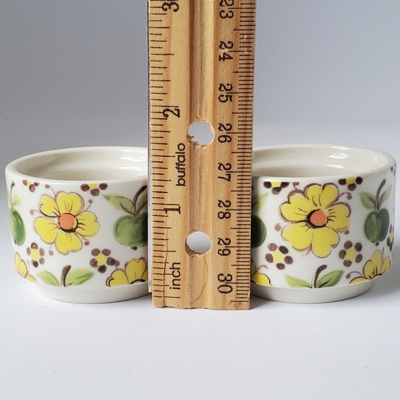 Vintage Mid Century VALENCIA Daisy Design Egg Cups Villeroy & Boch Luxembourg - Picture 7 of 8